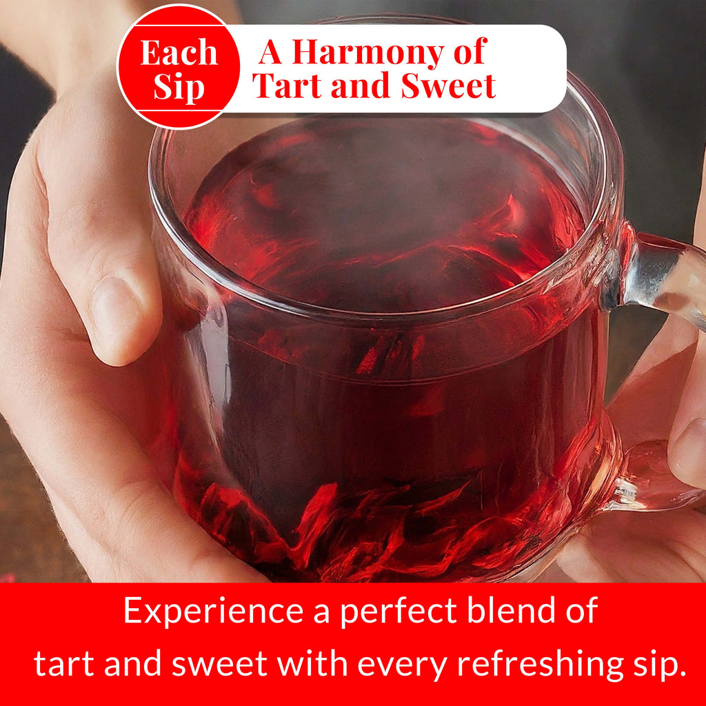 Hibiscus Tea Bags 50 Count – Pure Dried Hibiscus, Caffeine-Free, Stress-Relieving Herbal Tea