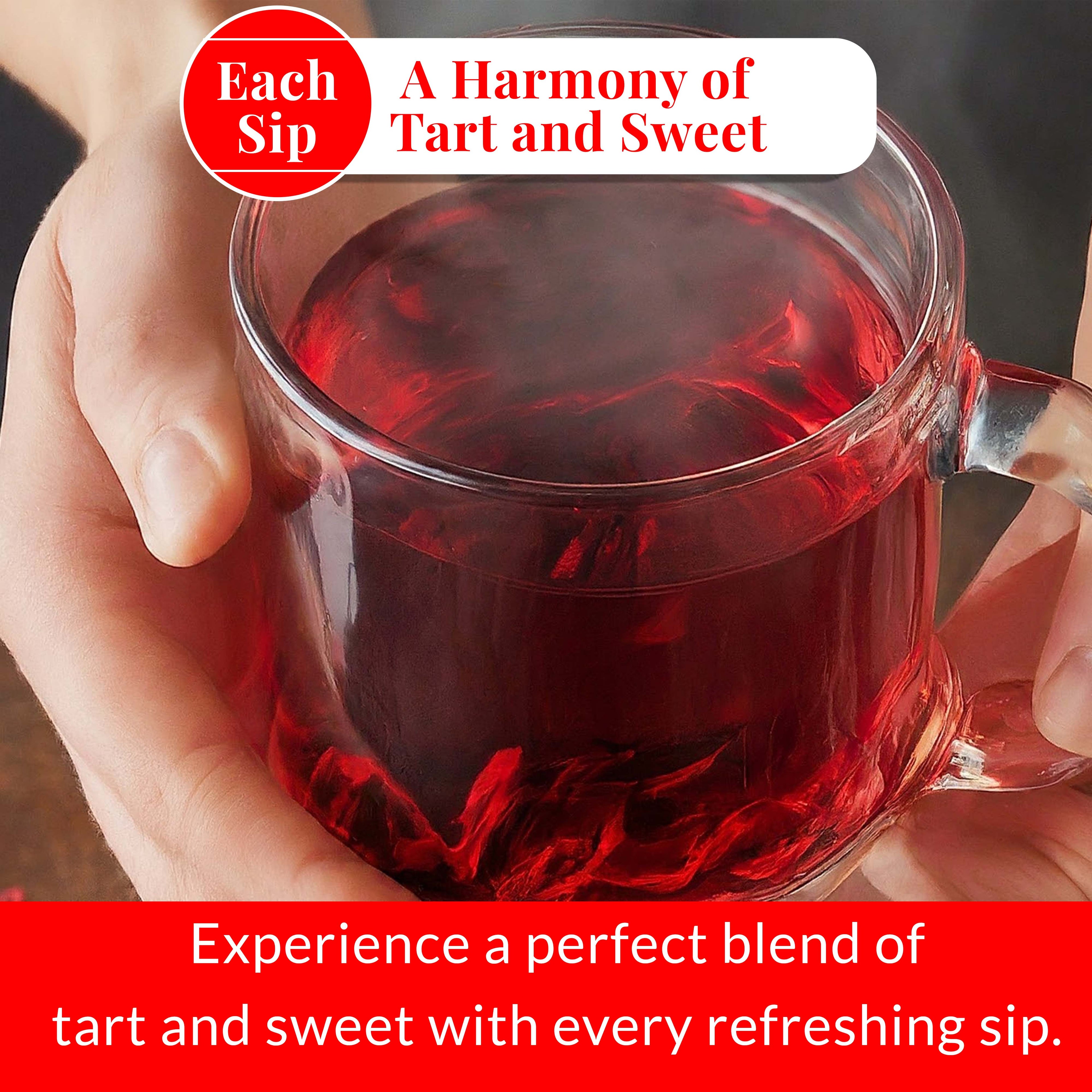 Hibiscus Tea Bags 50 Count – Pure Dried Hibiscus, Caffeine-Free, Stress-Relieving Herbal Tea