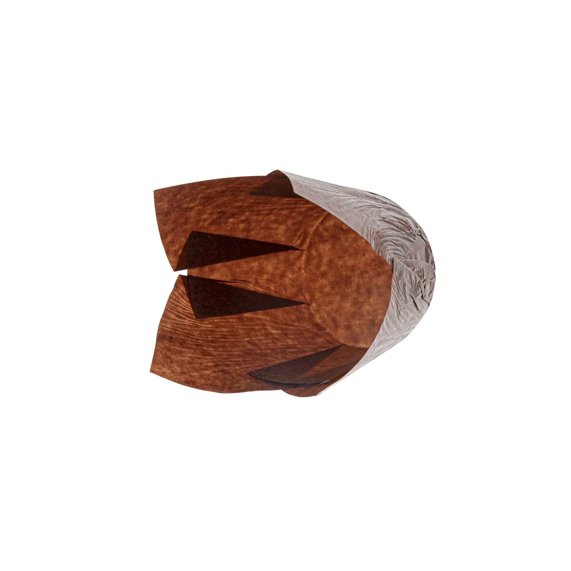 Panificio 4 oz Brown Paper Tulip Baking Cup - Greaseproof - 3 1/2" x 3 1/2" x 3 1/2" - 200 count box