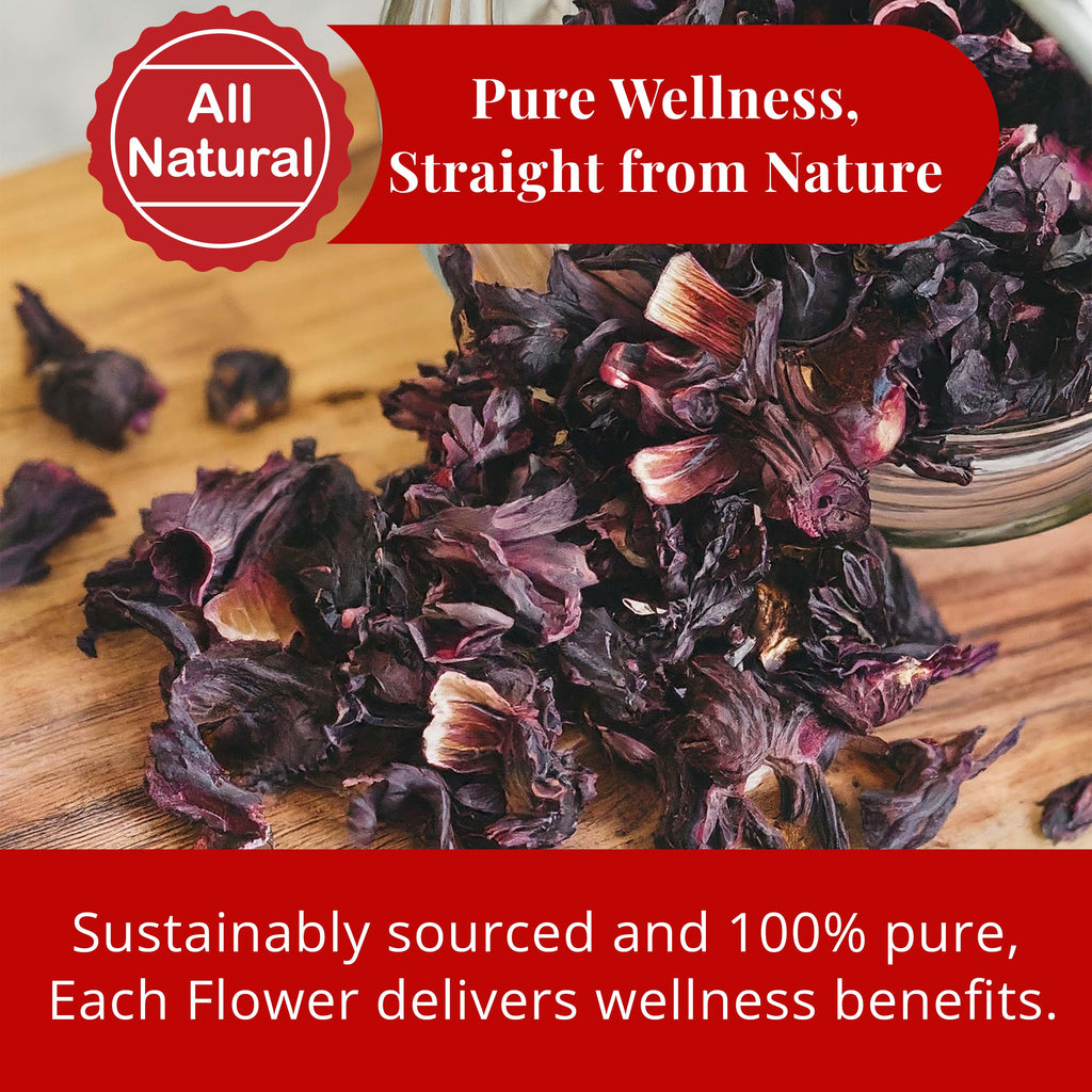 Akshit 50 Hibiscus Ginger Tea Bags – Natural Hibiscus Tea Blend with Hibiscus Flowers & Ginger Root, Stress Relieving & Energy Tea