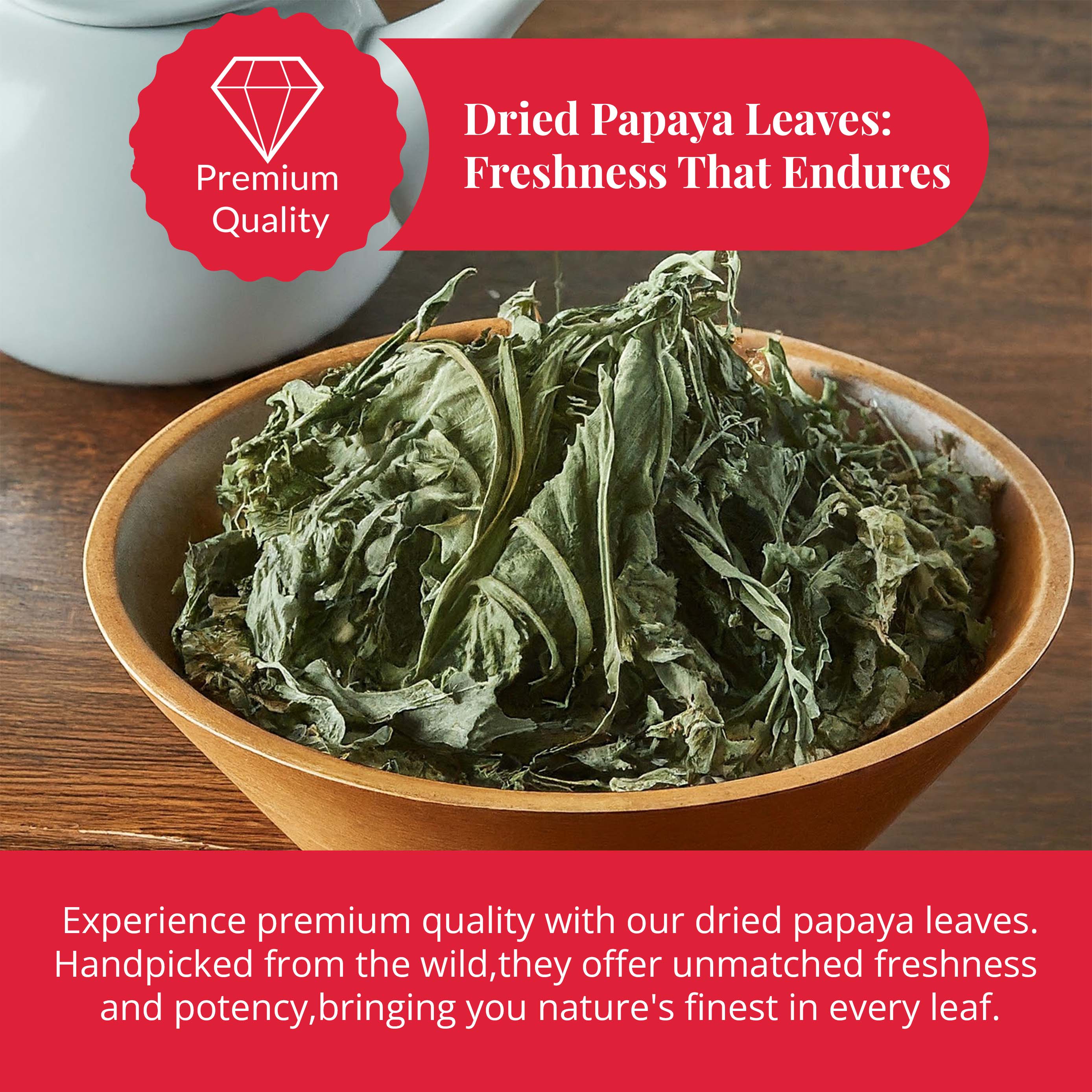 Akshit Papaya Leaves, Hojas de papaya, 2.6oz, Dried Papaya Leaf, Herbal Tea, Non GMO, Caffeine free, Sugar free, Rich In Vitamins.