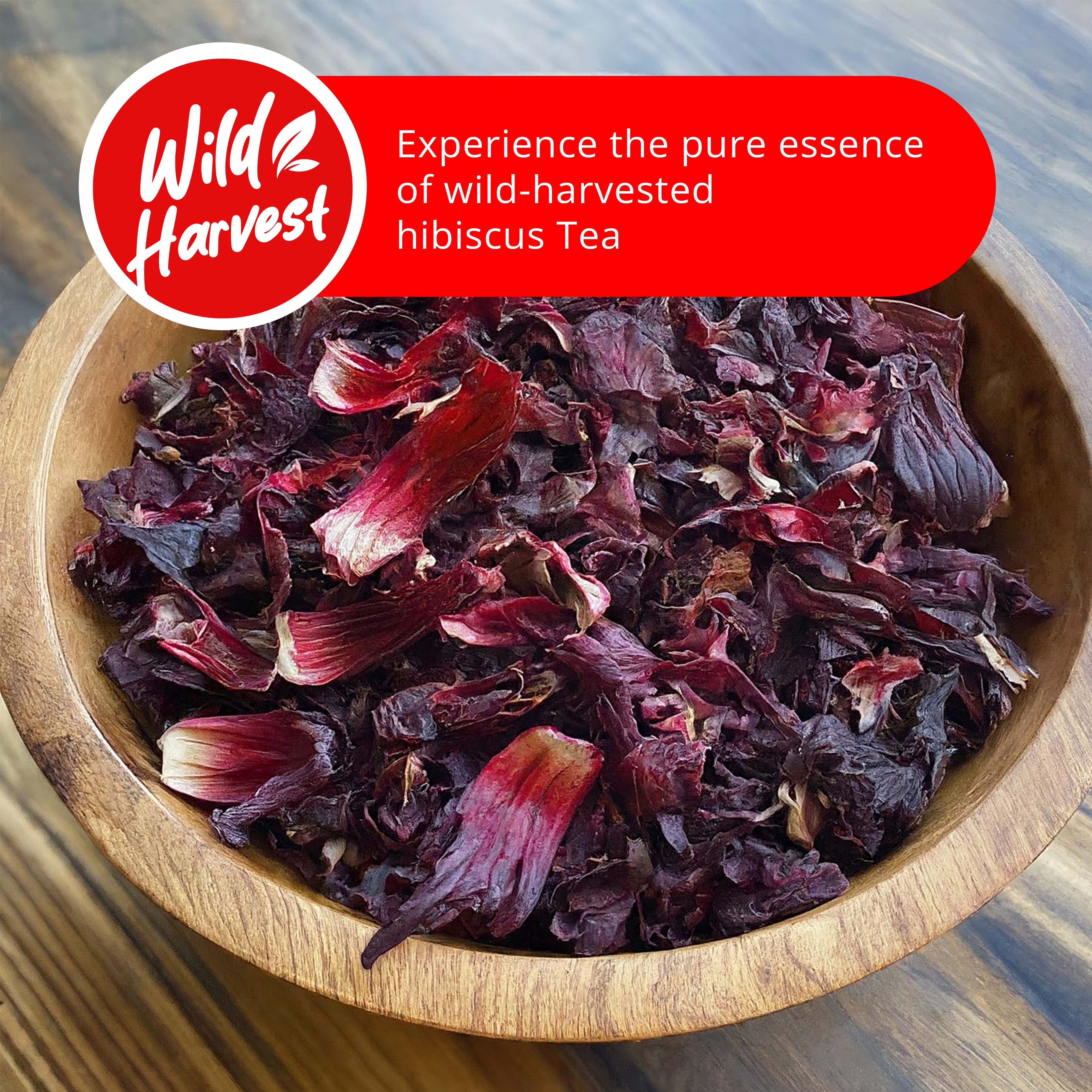 Hibiscus Tea Bags 50 Count – Pure Dried Hibiscus, Caffeine-Free, Stress-Relieving Herbal Tea
