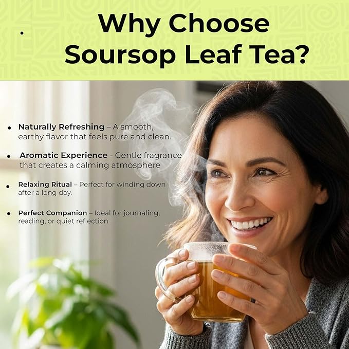 200+ Whole Dried Soursop Leaves – 2.6 oz , 100% Natural Soursop Tea (Graviola Leaves), Caffeine-Free Herbal Tea (Hoja Guanabana)
